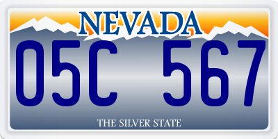 NV license plate 05C567