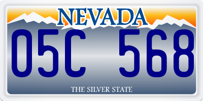 NV license plate 05C568