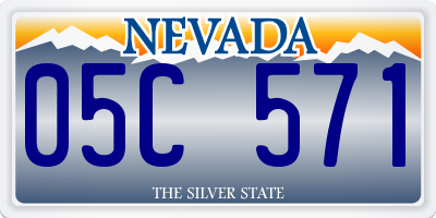 NV license plate 05C571