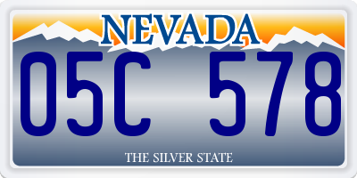 NV license plate 05C578