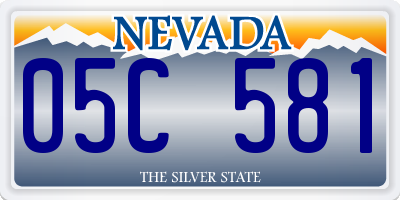 NV license plate 05C581