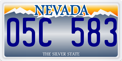 NV license plate 05C583