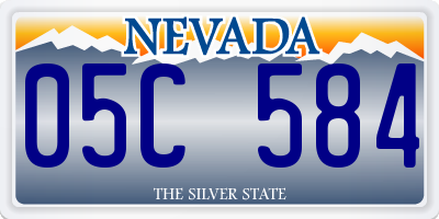 NV license plate 05C584