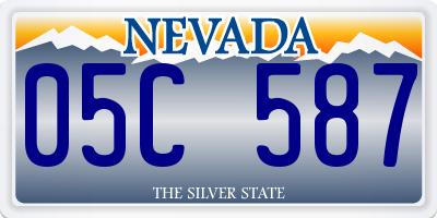 NV license plate 05C587