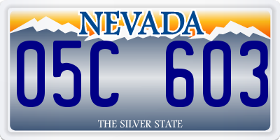 NV license plate 05C603