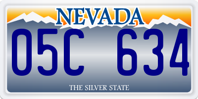 NV license plate 05C634