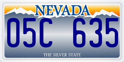 NV license plate 05C635