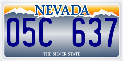 NV license plate 05C637