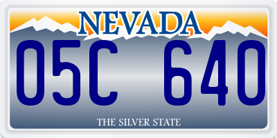 NV license plate 05C640