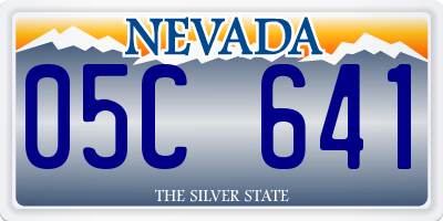 NV license plate 05C641