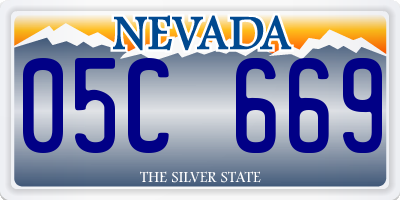 NV license plate 05C669