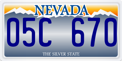 NV license plate 05C670