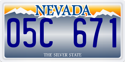 NV license plate 05C671