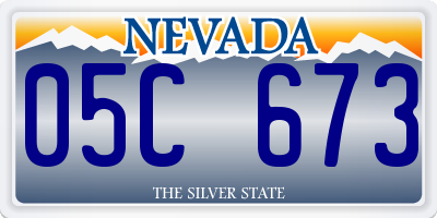 NV license plate 05C673