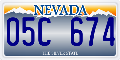 NV license plate 05C674