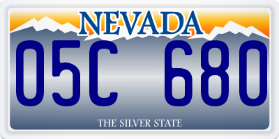 NV license plate 05C680