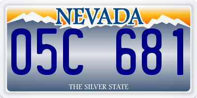 NV license plate 05C681