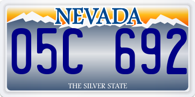 NV license plate 05C692