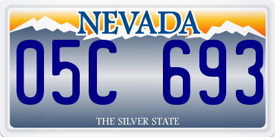 NV license plate 05C693