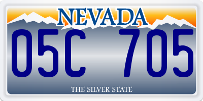 NV license plate 05C705