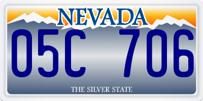 NV license plate 05C706