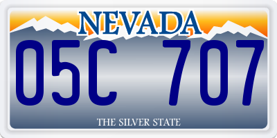 NV license plate 05C707