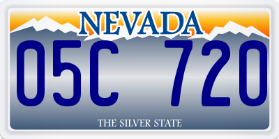 NV license plate 05C720
