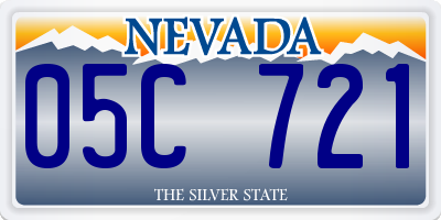 NV license plate 05C721