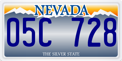 NV license plate 05C728