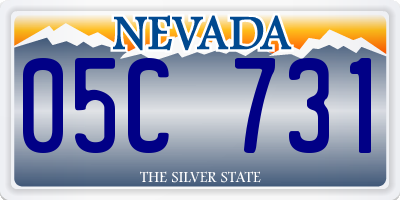 NV license plate 05C731