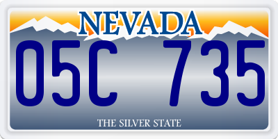 NV license plate 05C735