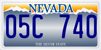 NV license plate 05C740