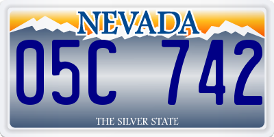 NV license plate 05C742