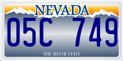 NV license plate 05C749