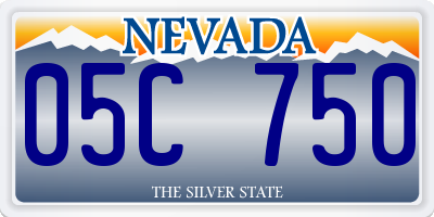 NV license plate 05C750