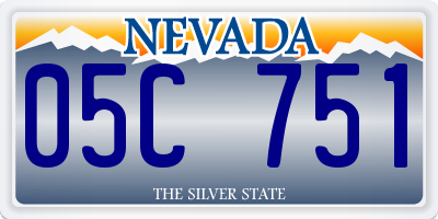 NV license plate 05C751