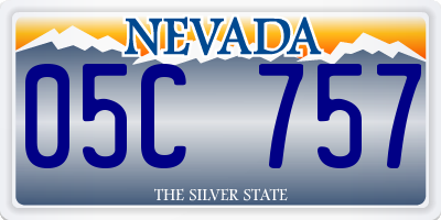 NV license plate 05C757