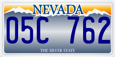 NV license plate 05C762