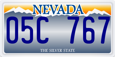 NV license plate 05C767