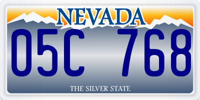 NV license plate 05C768