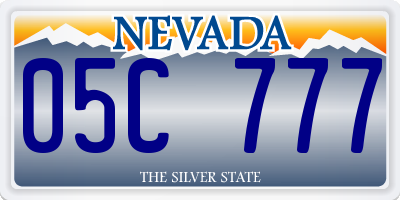 NV license plate 05C777