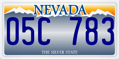 NV license plate 05C783