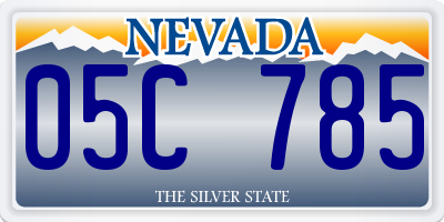 NV license plate 05C785