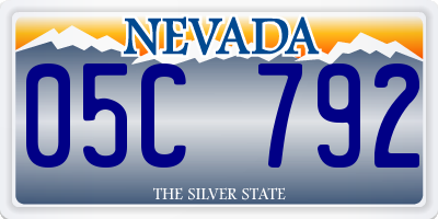 NV license plate 05C792