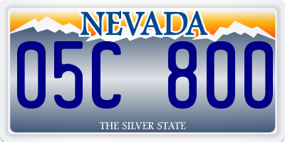 NV license plate 05C800