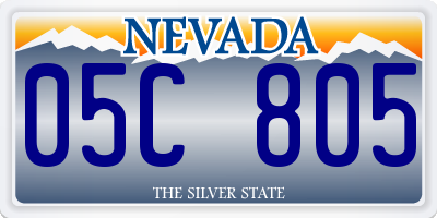 NV license plate 05C805