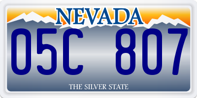 NV license plate 05C807