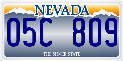 NV license plate 05C809