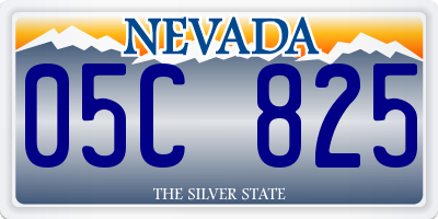 NV license plate 05C825