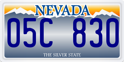 NV license plate 05C830